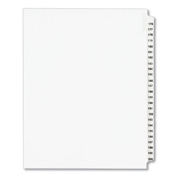 Avery® Preprinted Legal Exhibit Side Tab Index Dividers, Avery Style, 25-tab, 176 To 200, 11 X 8.5, White, 1 Set, (1337) freeshipping - TVN Wholesale
